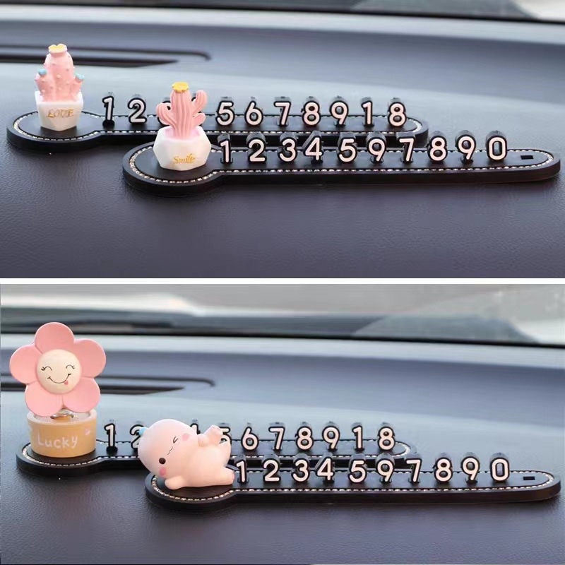 Autó belső tér dekoráció 3D/4D ideiglenes parkolási szám tábla és mozgó telefon tábla díszítő kiegészítő — anyag: Egyéb; típus: Rejtett