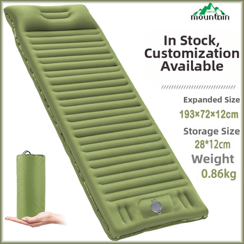 Kültéri felfújható ágy húzóhevederrel; hordozható kemping- és autóhasználatra alkalmas levegő matrac; tömeg 0,86 kg; maximális terhelés 200 kg; felső felület 40D nylon TPU