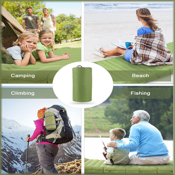 Kültéri felfújható ágy húzóhevederrel; hordozható kemping- és autóhasználatra alkalmas levegő matrac; tömeg 0,86 kg; maximális terhelés 200 kg; felső felület 40D nylon TPU