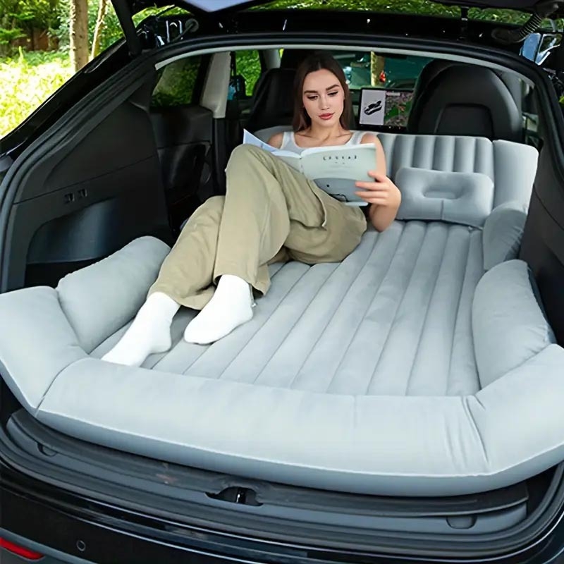 SUV csomagtartóba szánt felfújható ágy, összecsukható autóutakhoz, flockos felület, teherbírás 150 kg