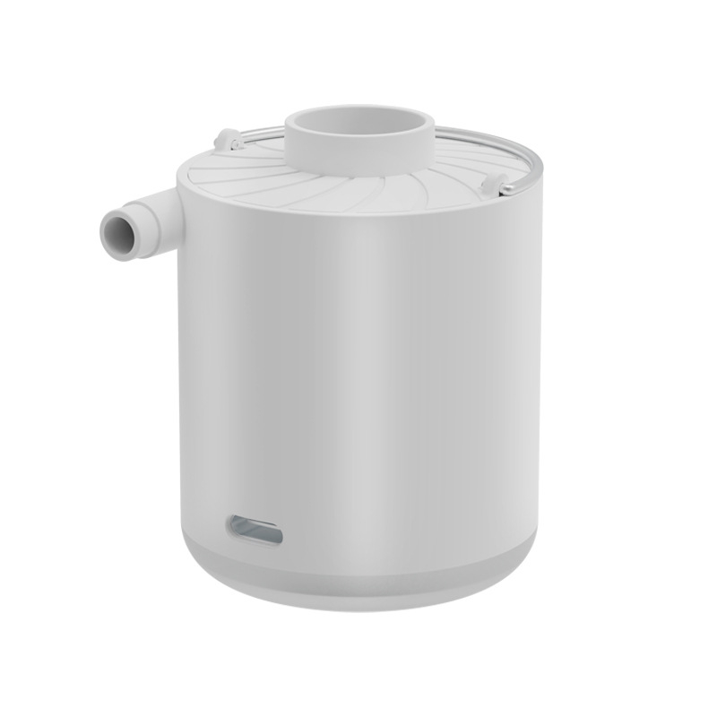 Beépített akkumulátorral és világítással rendelkező elektromos levegőpumpa kültéri felfújható tárgyakhoz (felfújható matrac, úszógyűrű) – ABS műanyag, 5V, 2A, legfeljebb 80W, légáramlás >70 L/min