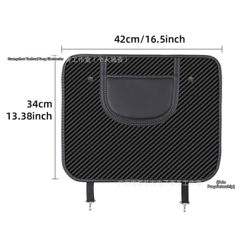Protecție pentru spatele scaunului auto, potrivire universală, model fibră de carbon, material oțel inoxidabil, imprimare a logo-ului