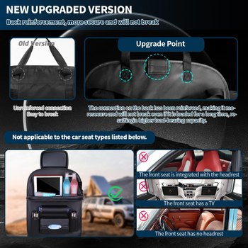 Bőr Autóülés Hátsó Rendező – Játék Zseb és Tablet Állvány