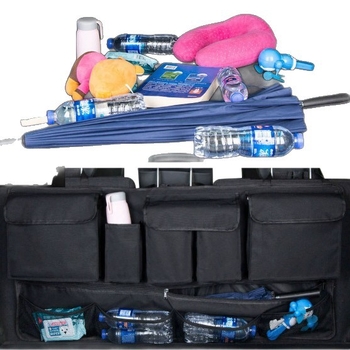 Autóülés hátuljára akasztott tároló – Oxford anyagú tárolótáska, univerzális kompatibilitás, logónyomtatás elérhető, testreszabható