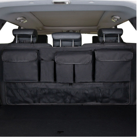 Autóülés hátuljára akasztott tároló – Oxford anyagú tárolótáska, univerzális kompatibilitás, logónyomtatás elérhető, testreszabható