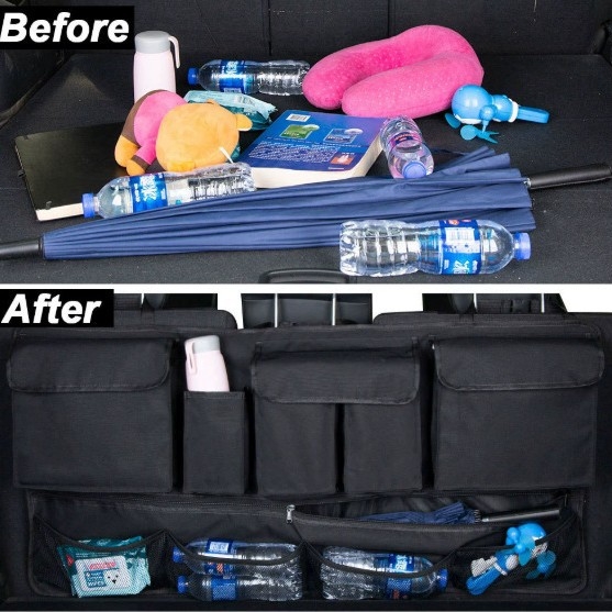 Autóülés hátuljára akasztott tároló – Oxford anyagú tárolótáska, univerzális kompatibilitás, logónyomtatás elérhető, testreszabható