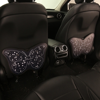 Perna de protecție pentru spătarul auto destinat copiilor, design fluture, utilizare all-season, material PU și umplere cu spumă, potrivire universală