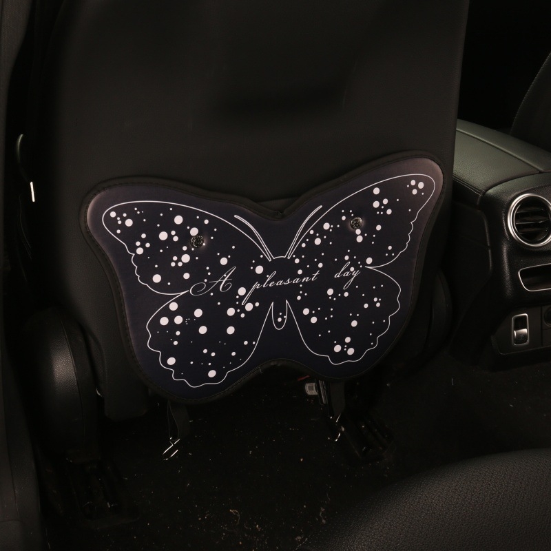 Perna de protecție pentru spătarul auto destinat copiilor, design fluture, utilizare all-season, material PU și umplere cu spumă, potrivire universală