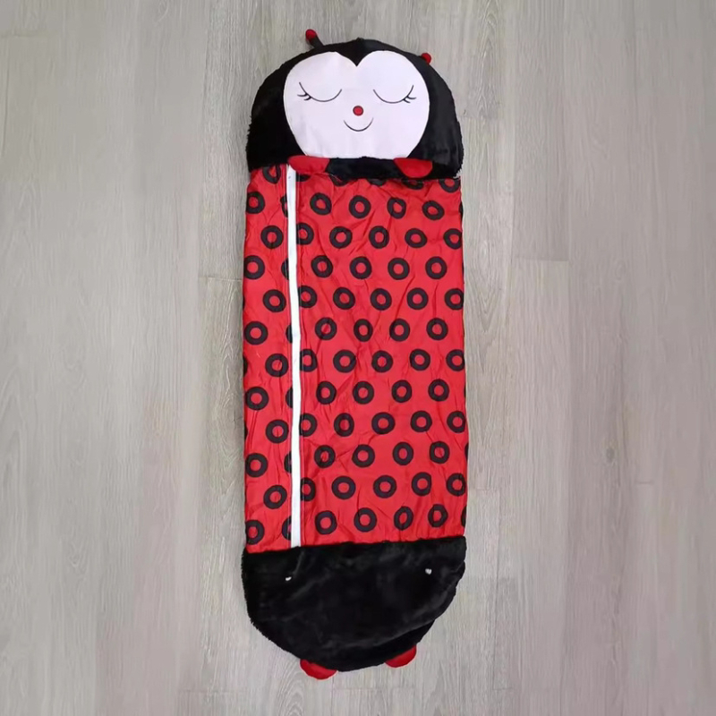 Детски спален чувал, карикатурен стил, защита срещу ритници, плат от чист памук, пълнеж от памук, тегло под 1 кг