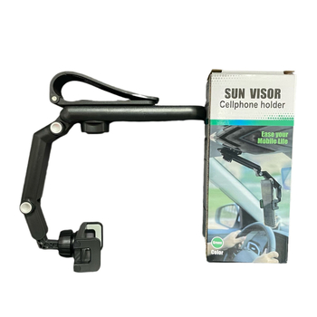 Държач за телефон за слънчев козир на автомобил - монтаж със щипка, обща съвместимост, без захранване.