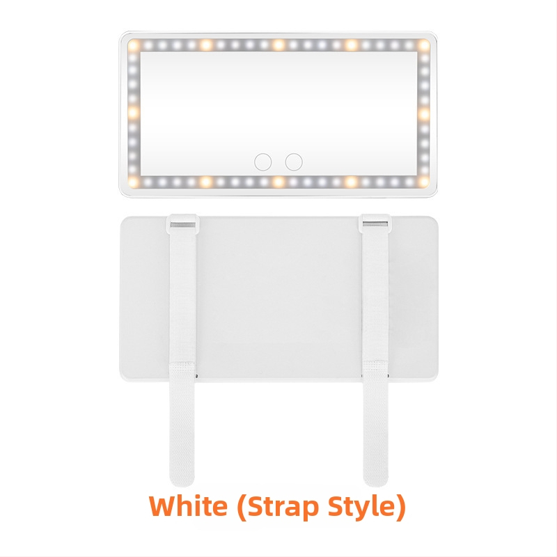 LED automobilių makiažo veidrodis su liečiamuoju reguliavimu, trijų spalvų šviesos šaltinis, HD veidrodis, ABS rėmas