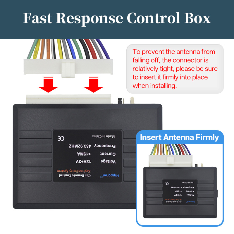 Automašīnas bezatslēgas ieejas sistēma, 12V, universāla saderība, centrālā slēdzene, ABS materiāls, svars 0,2 kg