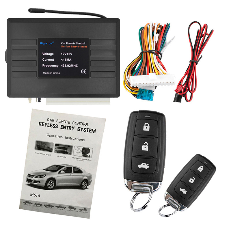 Automašīnas bezatslēgas ieejas sistēma, 12V, universāla saderība, centrālā slēdzene, ABS materiāls, svars 0,2 kg