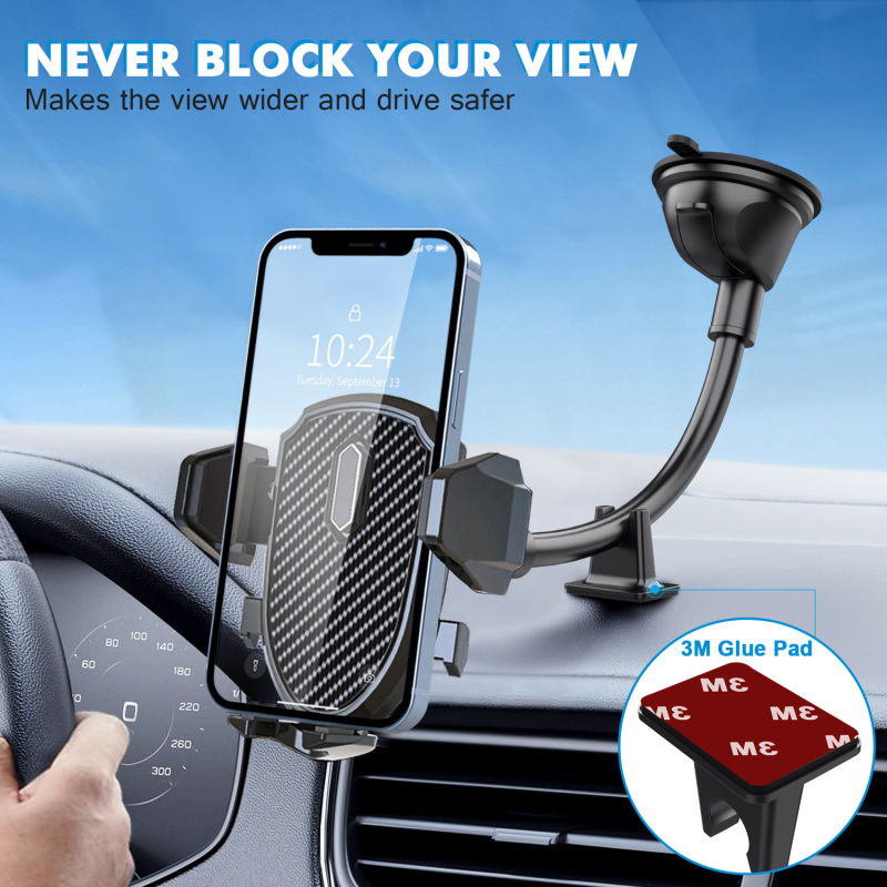 Магнитен държач за телефон за автомобил - универсален, за табло на автомобила, автоматично заключване