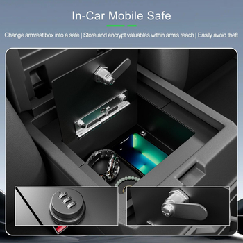 Toyota 4Runner középkonzol zárható tároló, modell Metal 0080, Snap-On telepítés, rozsdamentes acél, belső alumíniumötvözet