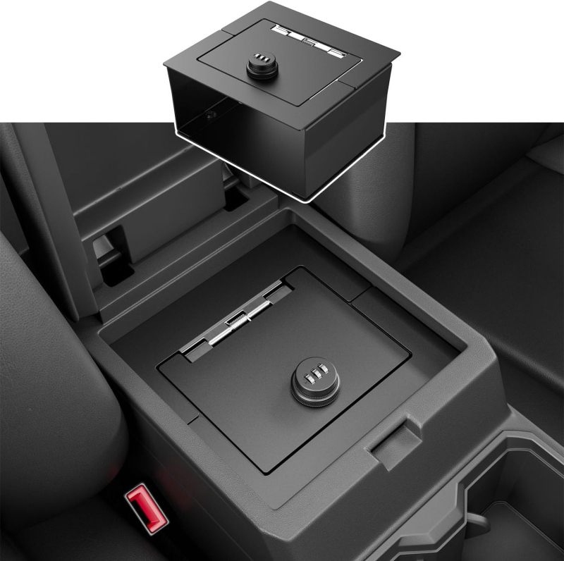 Toyota 4Runner középkonzol zárható tároló, modell Metal 0080, Snap-On telepítés, rozsdamentes acél, belső alumíniumötvözet