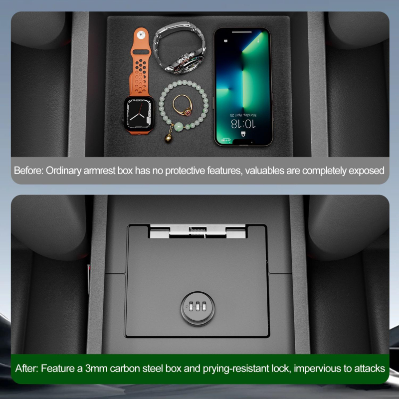 Toyota 4Runner középkonzol zárható tároló, modell Metal 0080, Snap-On telepítés, rozsdamentes acél, belső alumíniumötvözet