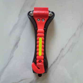 Autóbiztonsági kalapács, 2 az 1-ben, többfunkciós életmentő eszköz, ABS és szénacél, 142 g