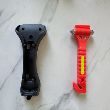 Autóbiztonsági kalapács, 2 az 1-ben, többfunkciós életmentő eszköz, ABS és szénacél, 142 g