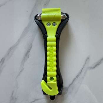 Autóbiztonsági kalapács, 2 az 1-ben, többfunkciós életmentő eszköz, ABS és szénacél, 142 g