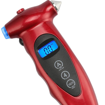 Rehvirõhu mõõtja digitaalne LCD-ekraaniga – 5-ühes kaasaskantav autohädaabi tööriist (3–150 psi, mudel MD-1.1)