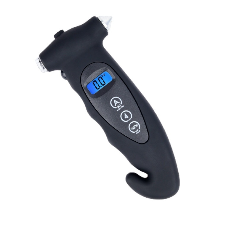 Rehvirõhu mõõtja digitaalne LCD-ekraaniga – 5-ühes kaasaskantav autohädaabi tööriist (3–150 psi, mudel MD-1.1)