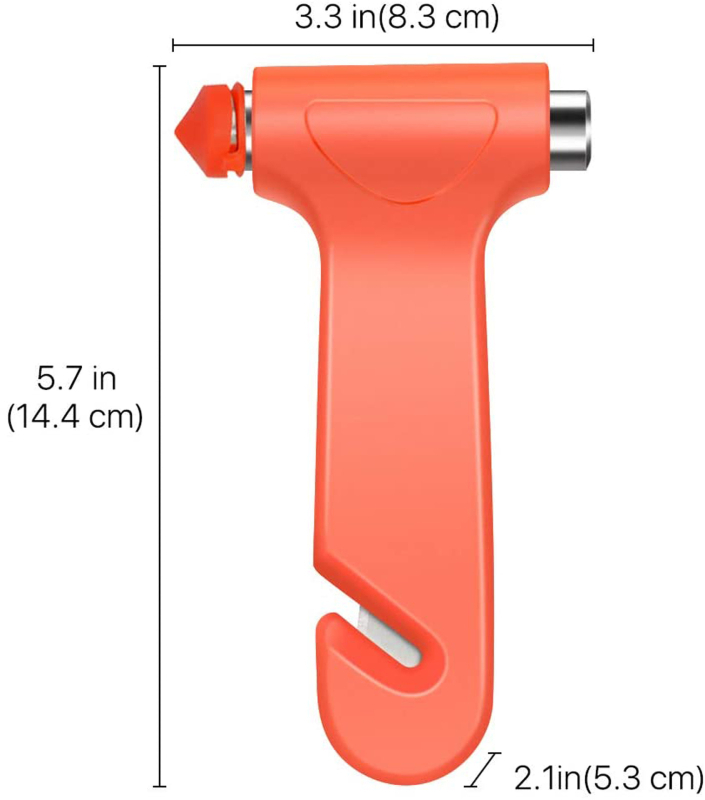 4-частен комплект автомобилни спасителни инструменти с чук за разбиване на стъкла — удароустойчив, взривоустойчив, нетно тегло 0.261 кг
