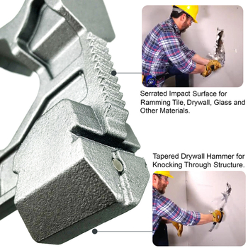 Демолиращ инструмент за дома и открито – многофункционален чук, лост за пирони и лост за разрушаване; взривоустойчив и удароустойчив, нетно тегло 830 г