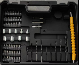 Hordozható otthoni használatra szánt multifunkcionális szerszámkészlet elektromos fúróval; testre szabható opciók; import nélkül