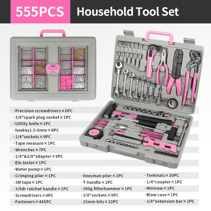 555-dijelni višefunkcionalni set alata u kutiji za kućnu uporabu