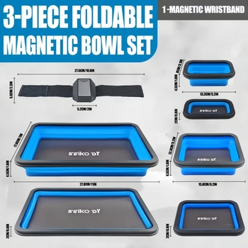 Salokāms magnētisks detaļu trauks – silikons un magnets, modelis YW084, 4gab komplekts, Aokika