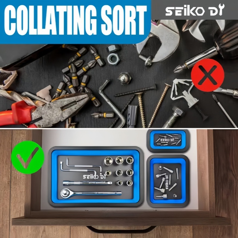 Salokāms magnētisks detaļu trauks – silikons un magnets, modelis YW084, 4gab komplekts, Aokika