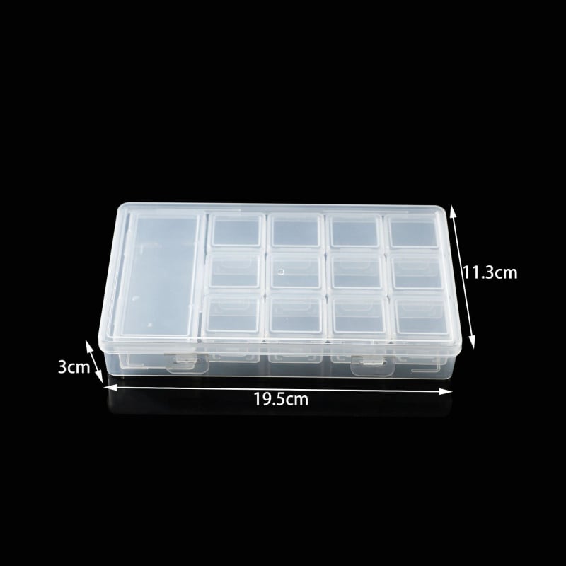 Box in box (1+13) φορητό διαφανές κουτί αποθήκευσης με διαχωριστικά - PP πλαστικό, χωρητικότητα 2L, με καπάκι