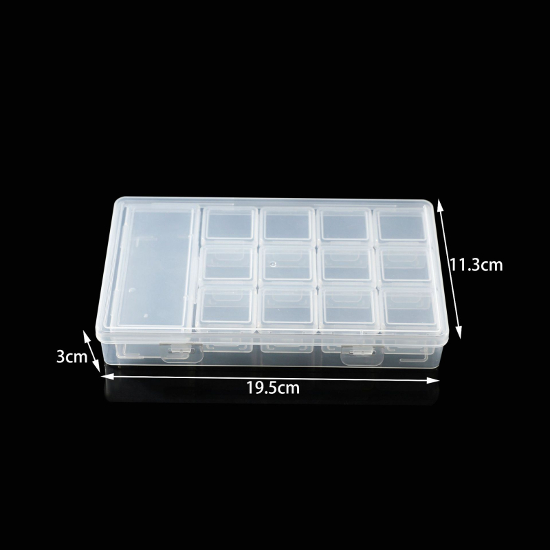 Box in box (1+13) φορητό διαφανές κουτί αποθήκευσης με διαχωριστικά - PP πλαστικό, χωρητικότητα 2L, με καπάκι