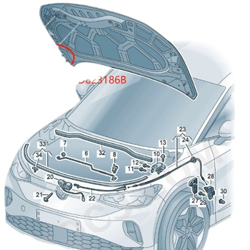 Brava poklopca motora za ID3/ID4/ID6 – model 11D823186B, materijal: željezo