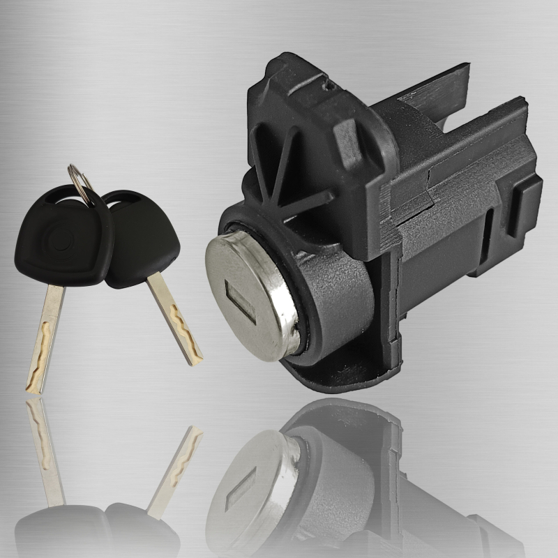 Opel autóajtó zármag két kulccsal – réz zármag, alkatrészek: cinkötvözet és műanyag, egyedi feldolgozás