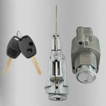 cilindru de încuire auto Happy key, aliaj zinc, compatibil cu Honda CR-V (2007-2011), Civic (2006-2008), Fit (2009-2011), cu două chei cu două găuri