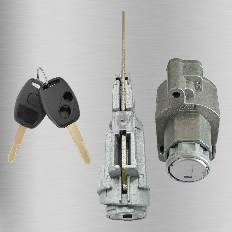 cilindru de încuire auto Happy key, aliaj zinc, compatibil cu Honda CR-V (2007-2011), Civic (2006-2008), Fit (2009-2011), cu două chei cu două găuri