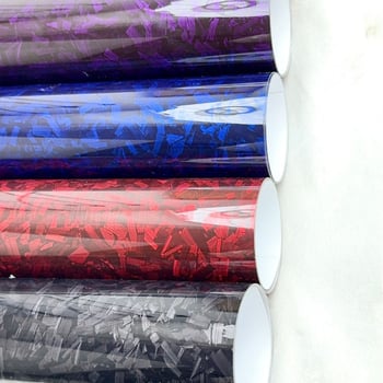 Филм за вътрешния интериор на автомобил, модел Forged flower carbon, материал PET стикер, монтаж: лепящ се, за централна конзола и огледало за обратно виждане