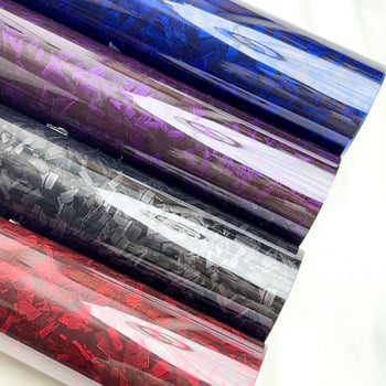 Филм за вътрешния интериор на автомобил, модел Forged flower carbon, материал PET стикер, монтаж: лепящ се, за централна конзола и огледало за обратно виждане