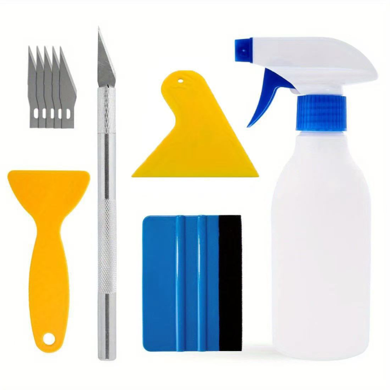 Autóüveg fóliázó eszközkészlet, 6 darab, PP anyag, Zonwe márka