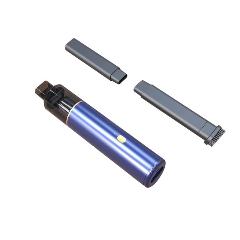 Juhtmevaba käepärane auto tolmuimeja lameotsikuga, 100 W, imavus 10–15 kPa, sisseehitatud 801–1000 mAh aku, USB toide, müratase 46–70 dB