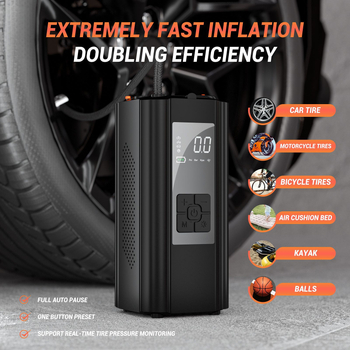 Automobilska pumpa za zrak, nužni start i power banka – sve-u-jednom, s digitalnim zaslonom, 12V, 100W, dvostruki cilindar, 30 L/min