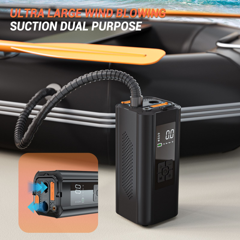 Automobilska pumpa za zrak, nužni start i power banka – sve-u-jednom, s digitalnim zaslonom, 12V, 100W, dvostruki cilindar, 30 L/min