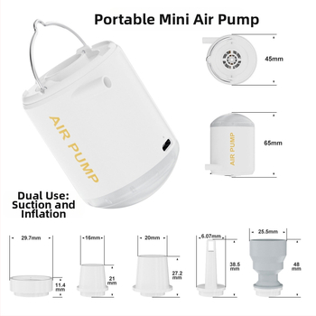Volip USB napájaná 80W prenosná mini pumpa na vzduch pre domáce a vonkajšie použitie, digitálny displej, svetlo, prietok vzduchu >70 L/min