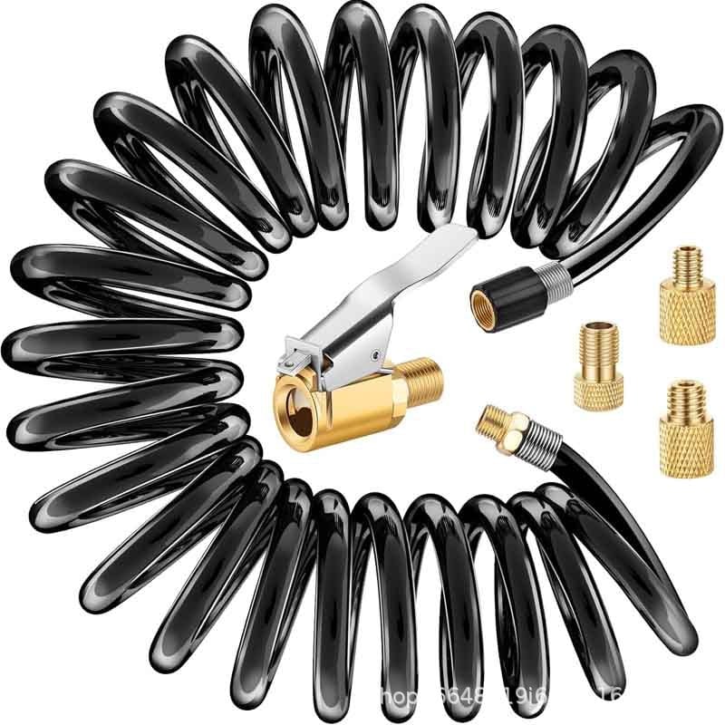 Riepu uzpildes šļūtenes adapters ar bloķējošu vārstu — PU, 12V, 220W, 30 L/min, digitālais displejs