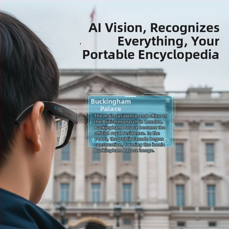 Pametne naočale s 8MP kamerom, AI prijevod, Bluetooth zvuk, dizajn za nošenje na glavi, 32GB pohrane + 16GB RAM
