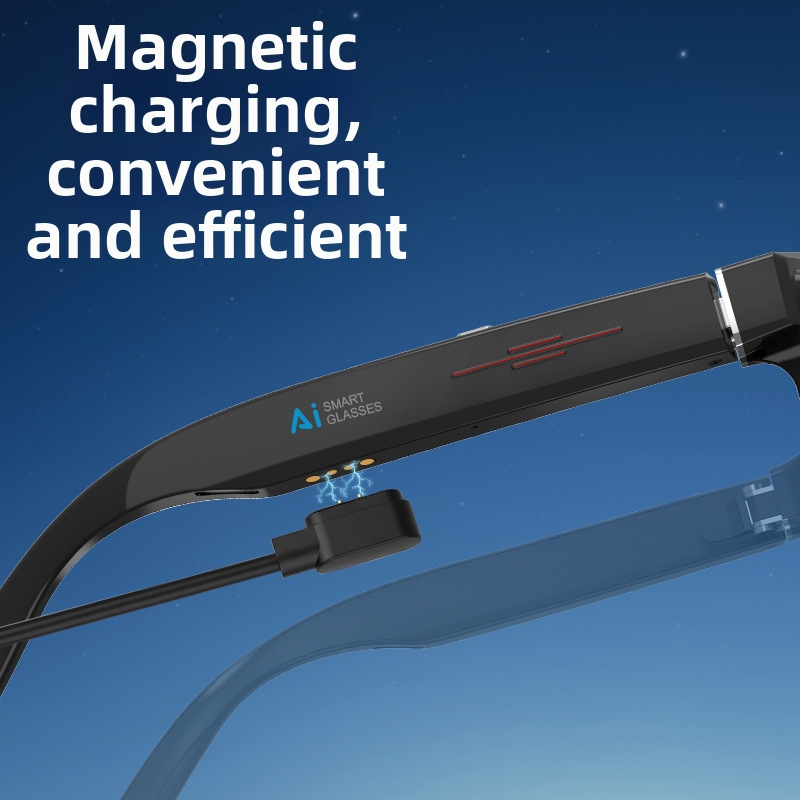 Pametne naočale s 8MP kamerom, AI prijevod, Bluetooth zvuk, dizajn za nošenje na glavi, 32GB pohrane + 16GB RAM