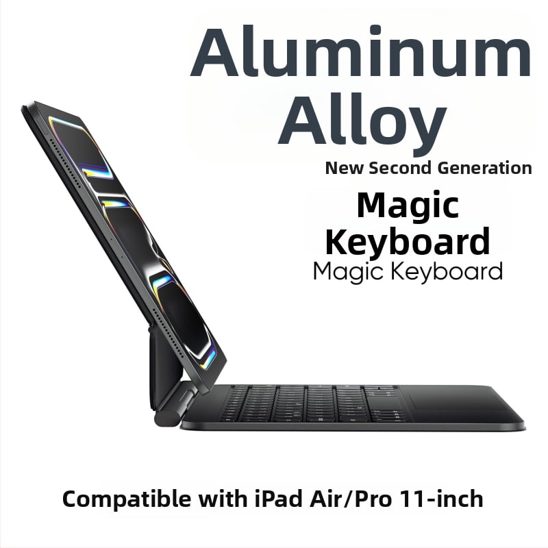 DOQO E11 Bluetooth vezeték nélküli billentyűzet iPad M2/M4 11–13 hüvelyk; váza 1:1 alumínium ötvözet; mágneses lebegő kialakítás