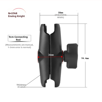 Auto držiak na telefón/tablet so 9 cm predĺženým ramenom a 1 palcovou univerzálnou reguláciou; Mercy Knight, model NPHA-9CM ARM; kompatibilné s iPhone, iPad a iPod.